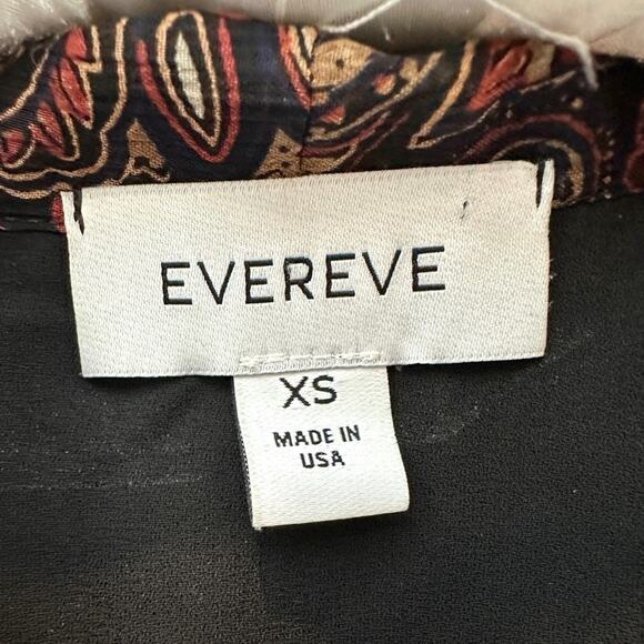 EVEREVE | Eliza Black Paisley Long Sleeve Midi Dress | Size XS - Picture 6 of 8